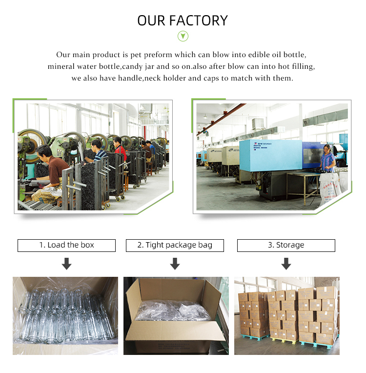 Harga Pabrik 100% 28mm 46mm 48mm 55mm Baru Awalan PET Ukuran botol yang  berbeda - Cina Preform, Formulir botol